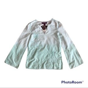 Gloria Vanderbilt Dying Mint Green V-Neck Tunic Top S